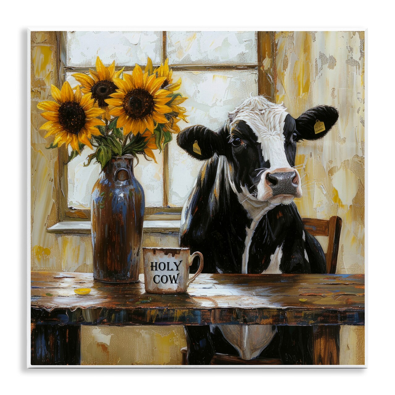 Stupell Industries Holy Cow Rustic Farm Table Wall Plaque, design by Tina LeCour